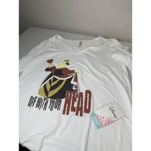 Disney LuLaRoe Queen Of Hearts " Off With Your Head" Shirt Medium New With Tags